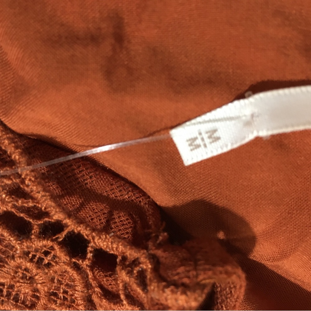 Free People Rust Orange Lace Tiered Slip Dress - Picture 13 of 13